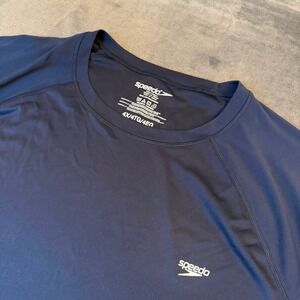 Speedo Swim Shirt Mens 4XL Navy Blue Short Sleeve Rash Guard Quick Dry